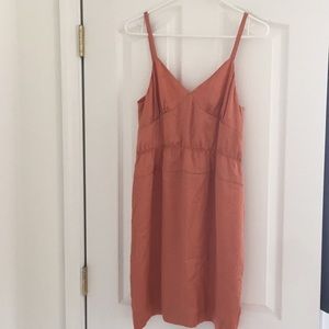 Jcrew 100% silk peach color dress